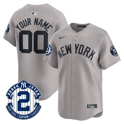 Yankees Derek Jeter Patch Vapor Premier Limited Custom Jersey - All Stitched