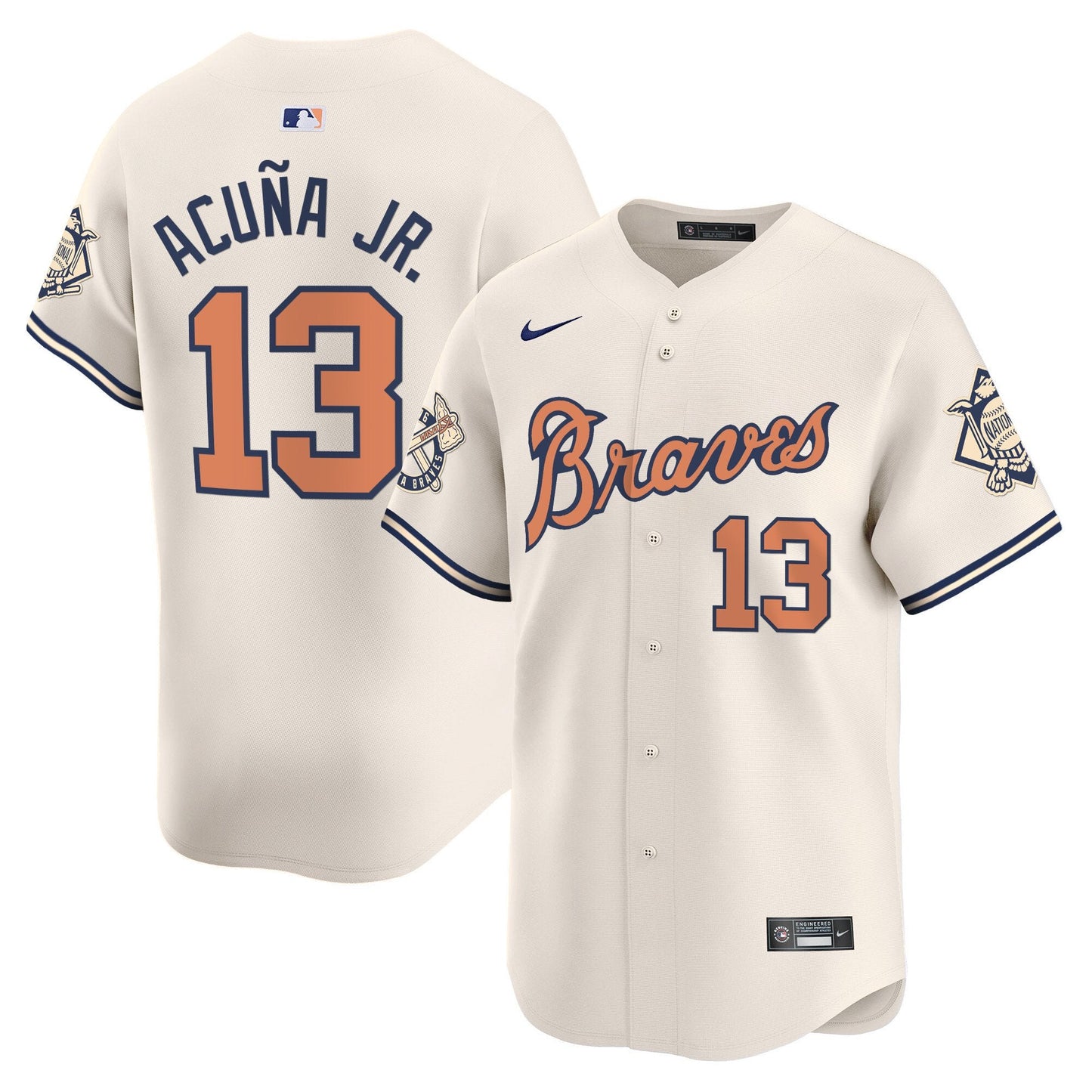 Atlanta Braves Peaches n' Cream Vapor Premier Limited Jersey - All Stitched
