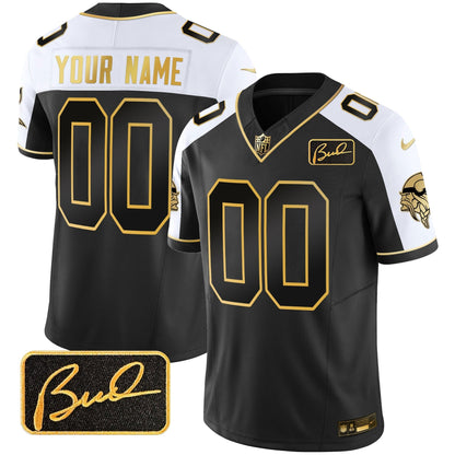 Vikings Bud Grant Patch Gold Limited Custom Jersey V2 - All Stitched
