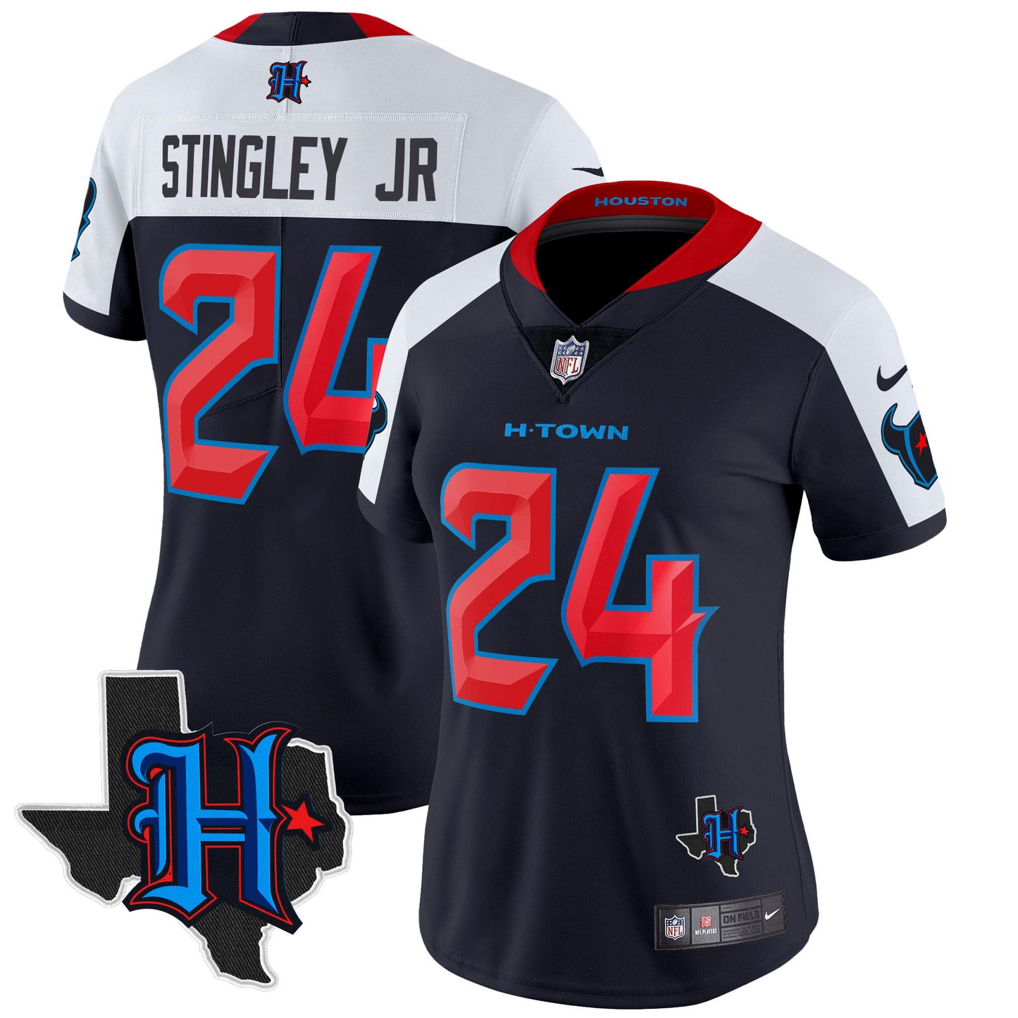 Women's Houston Texans 2024 Texas Patch Vapor Limited Jersey V2 - All Stitched