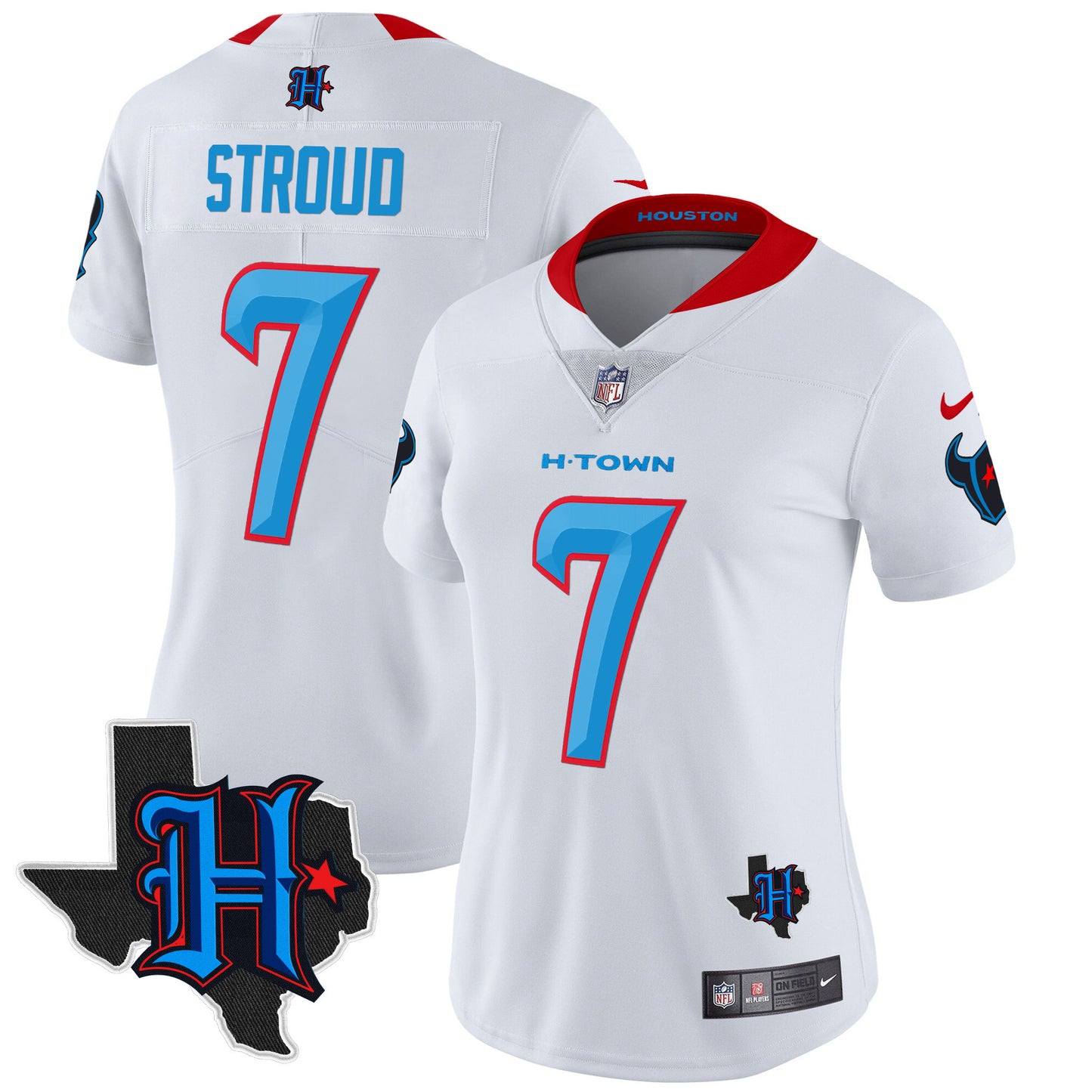 Women's Houston Texans 2024 Texas Patch Vapor Limited Jersey V2 - All Stitched