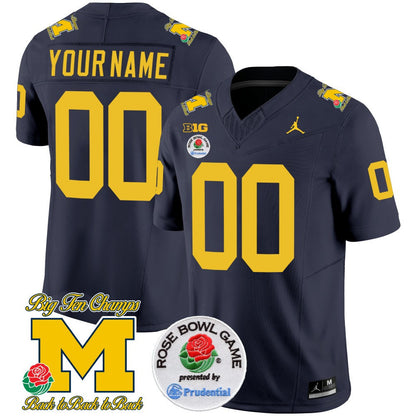 Michigan Rose Bowl Patch Vapor Limited Jersey - All Stitched