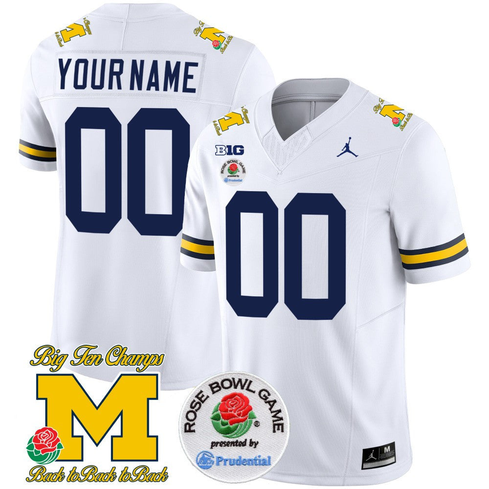 Michigan Rose Bowl Patch Vapor Limited Jersey - All Stitched