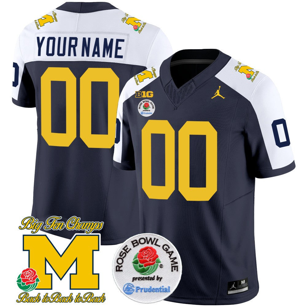 Michigan Rose Bowl Patch Vapor Limited Jersey - All Stitched