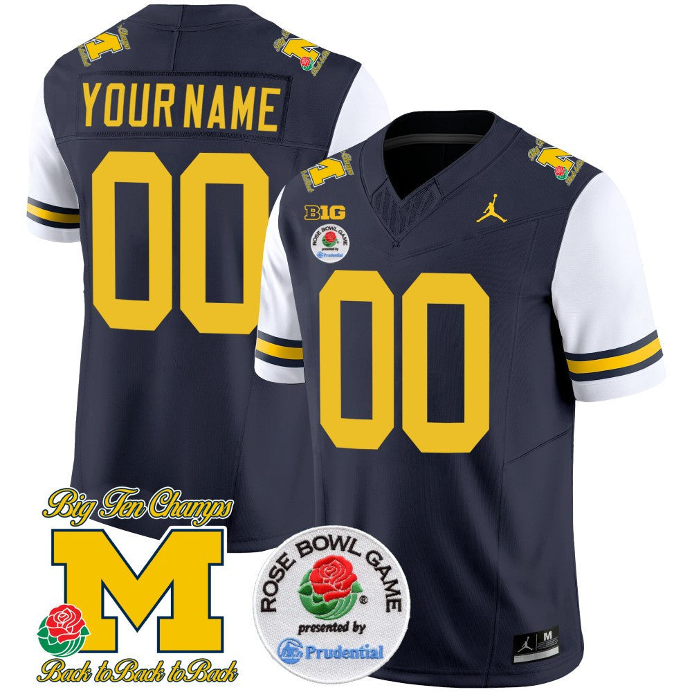 Michigan Rose Bowl Patch Vapor Limited Jersey - All Stitched