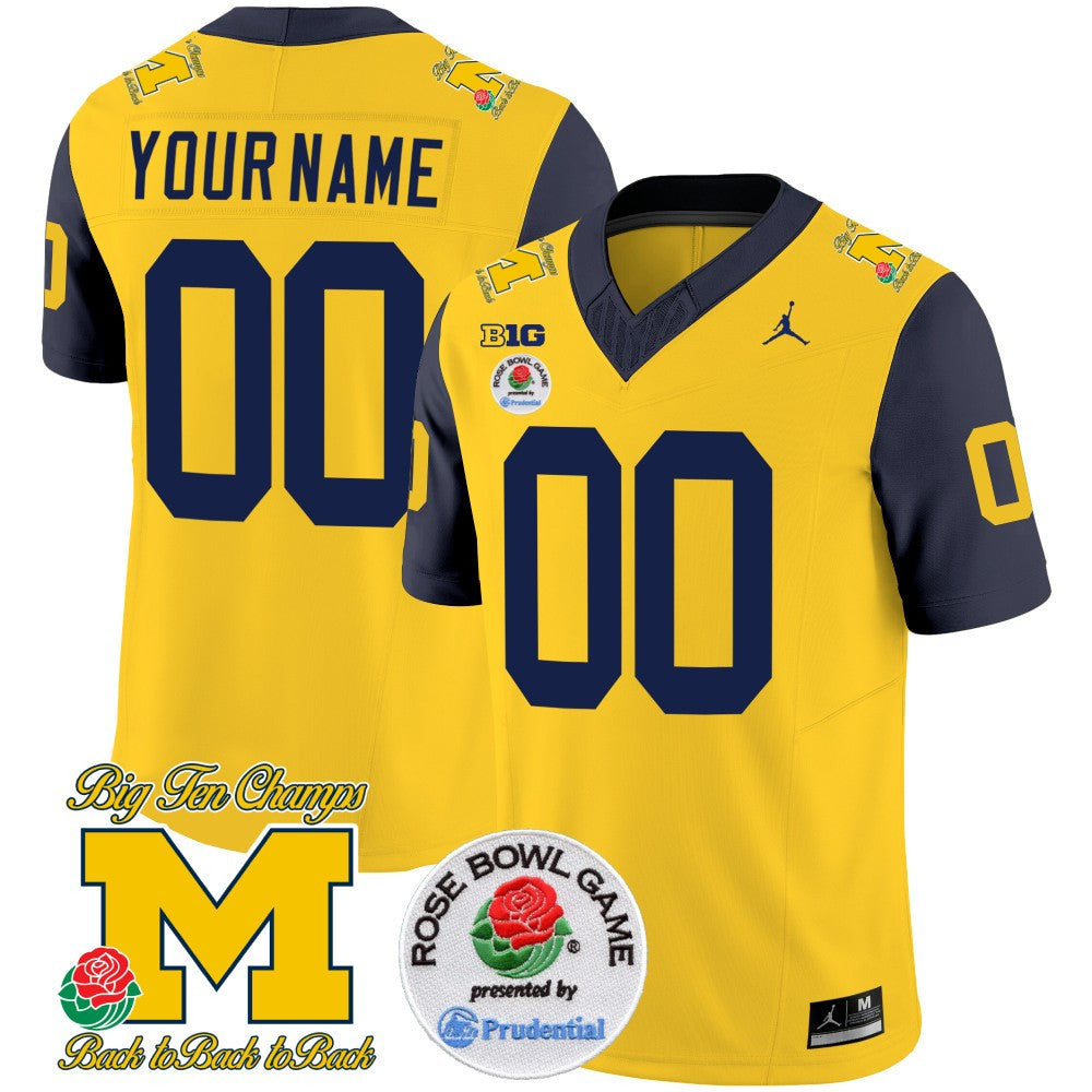 Michigan Rose Bowl Patch Vapor Limited Jersey - All Stitched