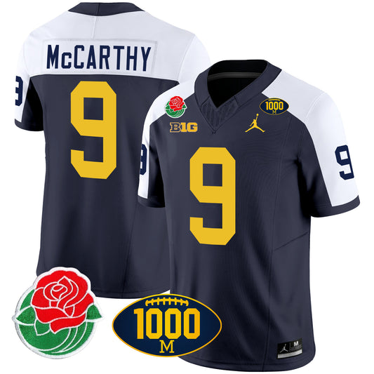 Michigan Rose Bowl & 1000 Wins Patch Vapor Jersey - All Stitched