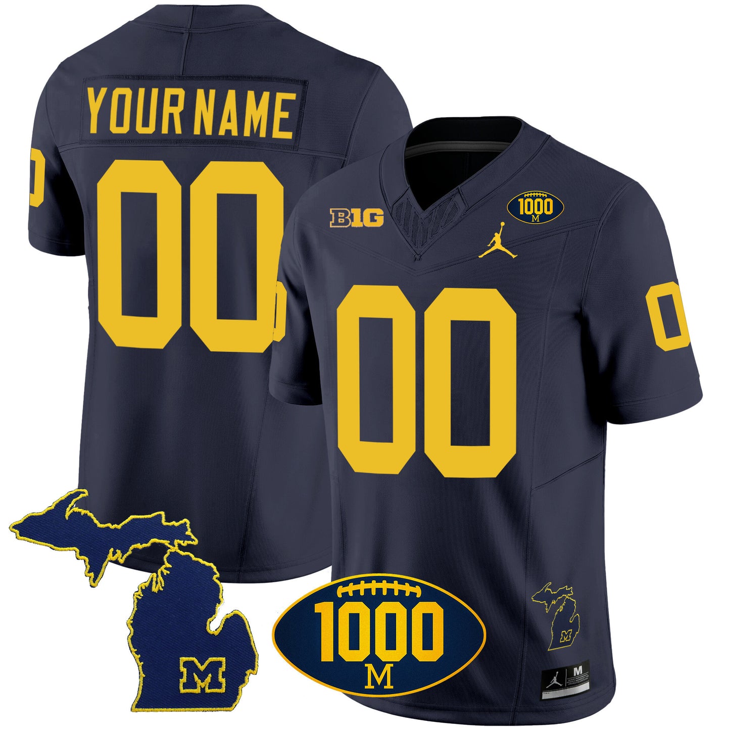 Michigan 1000 Wins Patch Vapor Custom Jersey V3 - All Stitched