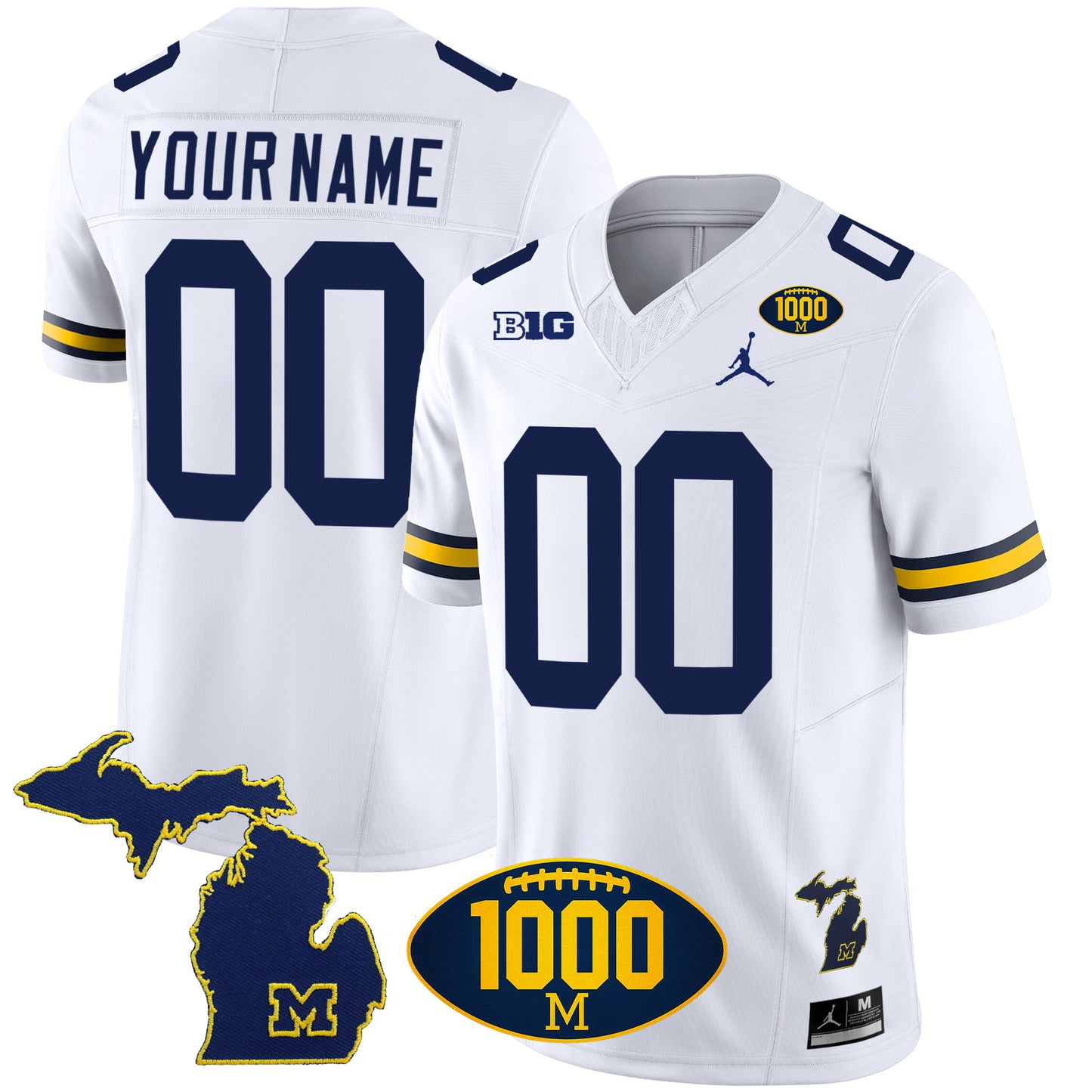 Michigan 1000 Wins Patch Vapor Custom Jersey V3 - All Stitched