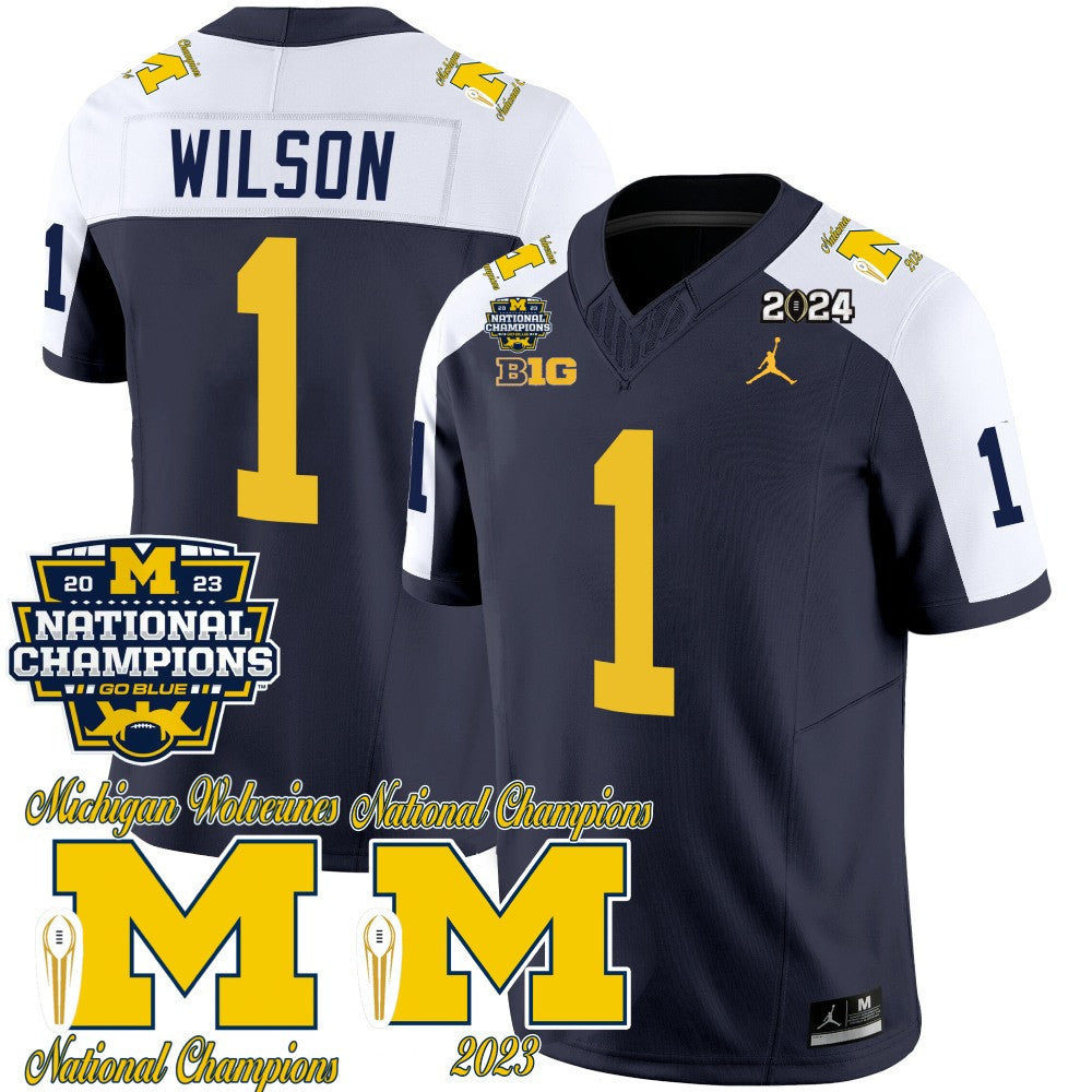 Michigan CFP 2023 National Champions Patch Vapor Jersey - All Stitched