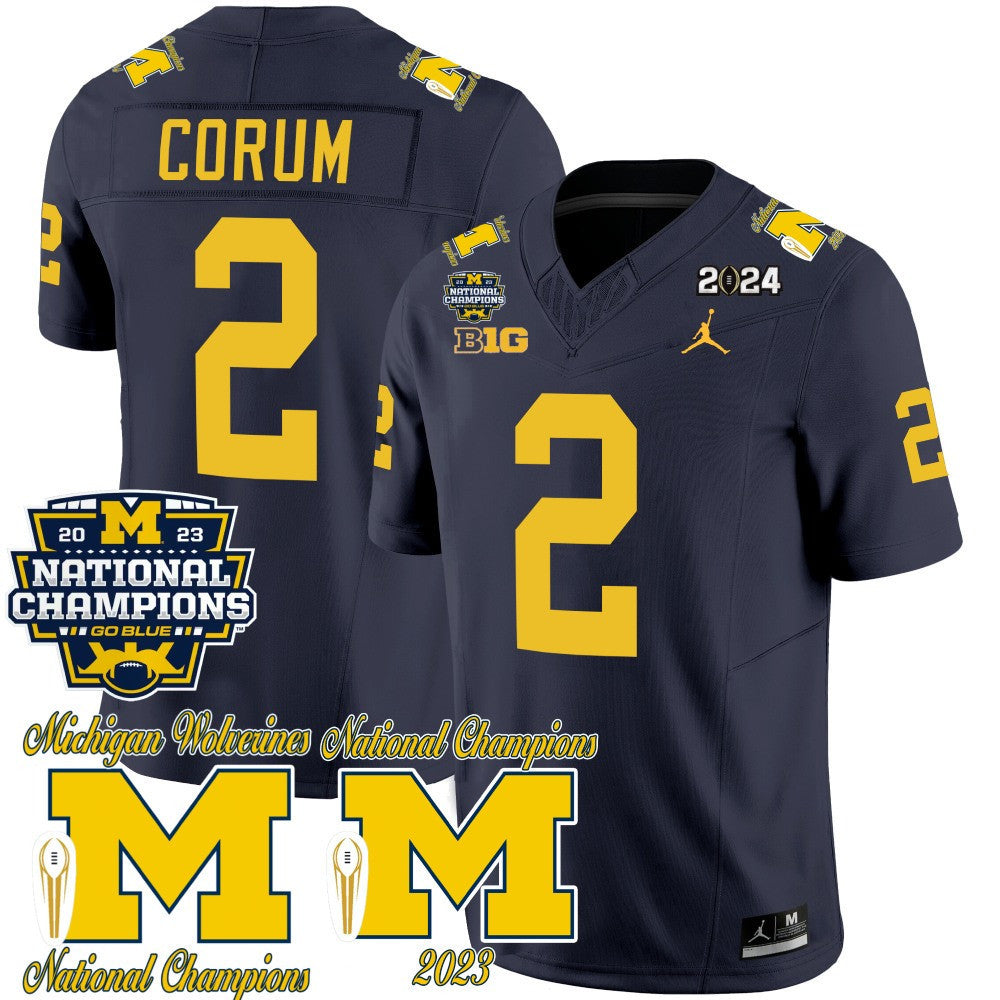 Michigan CFP 2023 National Champions Patch Vapor Jersey - All Stitched