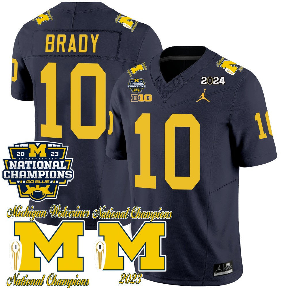 Michigan CFP 2023 National Champions Patch Vapor Jersey - All Stitched