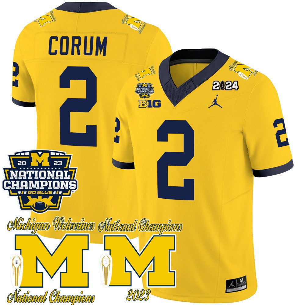 Michigan CFP 2023 National Champions Patch Vapor Jersey - All Stitched