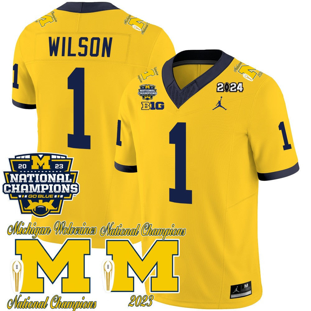 Michigan CFP 2023 National Champions Patch Vapor Jersey - All Stitched