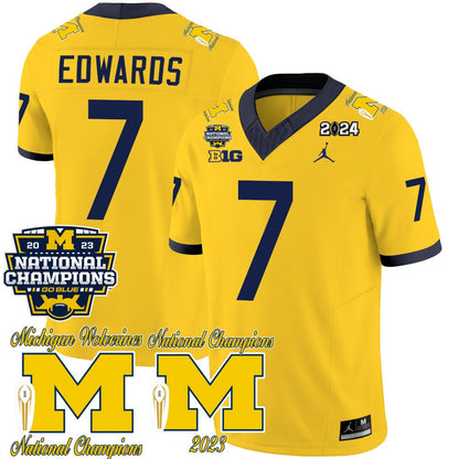 Michigan CFP 2023 National Champions Patch Vapor Jersey - All Stitched