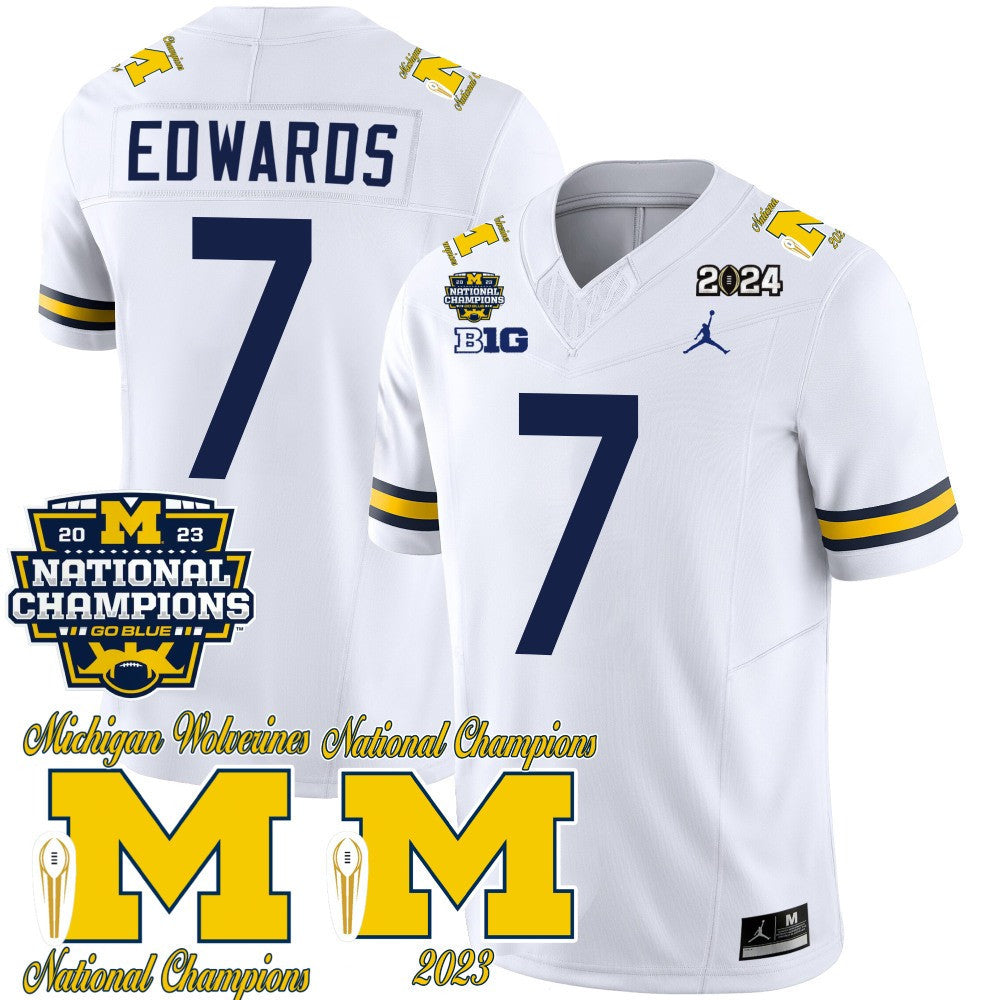 Michigan CFP 2023 National Champions Patch Vapor Jersey - All Stitched