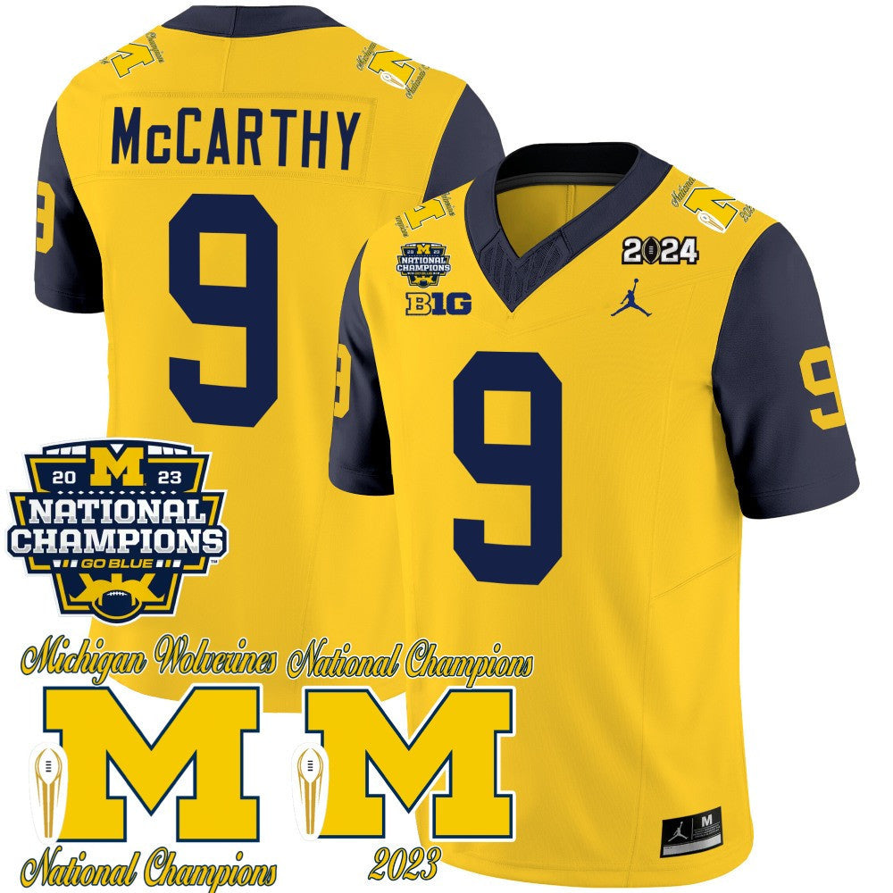 Michigan CFP 2023 National Champions Patch Vapor Jersey - All Stitched