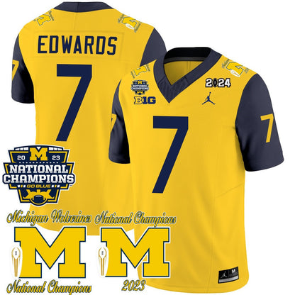 Michigan CFP 2023 National Champions Patch Vapor Jersey - All Stitched