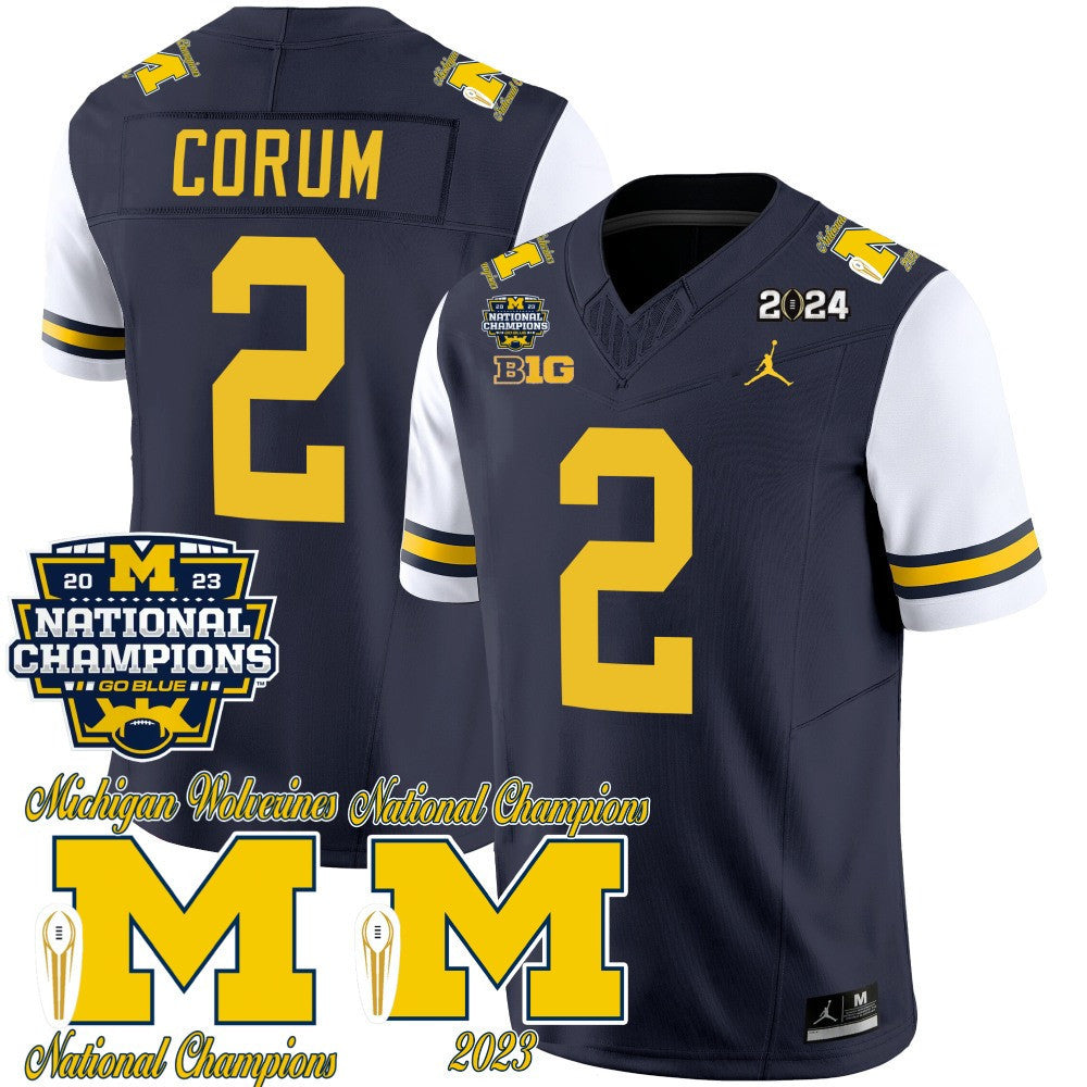 Michigan CFP 2023 National Champions Patch Vapor Jersey - All Stitched