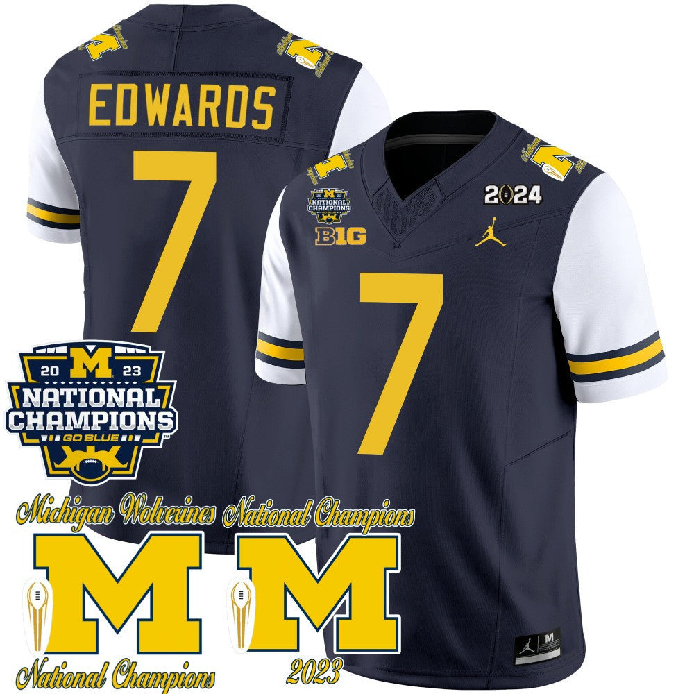 Michigan CFP 2023 National Champions Patch Vapor Jersey - All Stitched