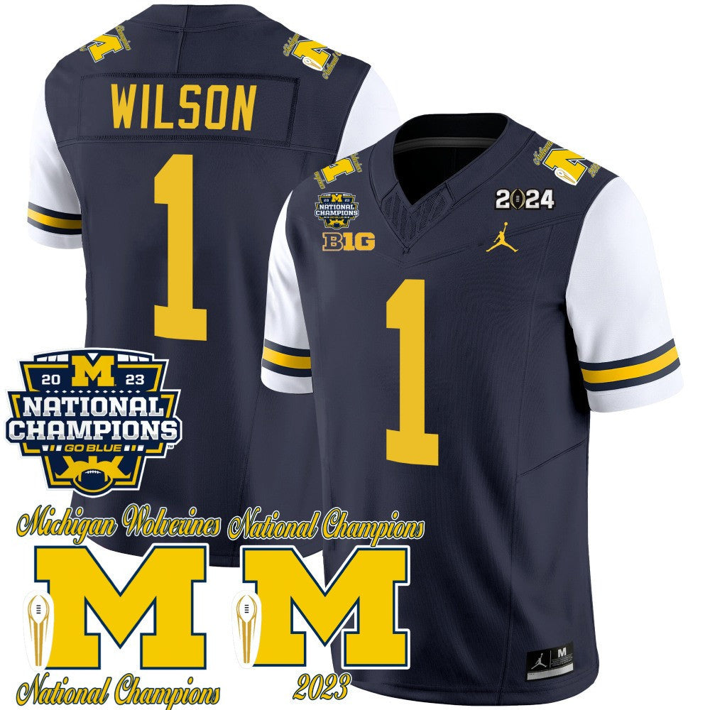 Michigan CFP 2023 National Champions Patch Vapor Jersey - All Stitched