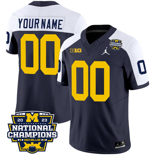 Michigan 2023 National Champions Patch Vapor Custom Jersey V2 - All Stitched