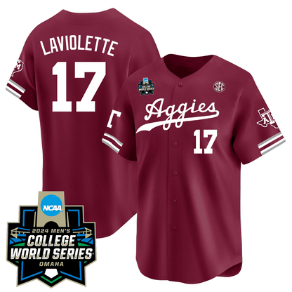 Texas A&M 23/24 Jersey - 2024 College World Series Patch