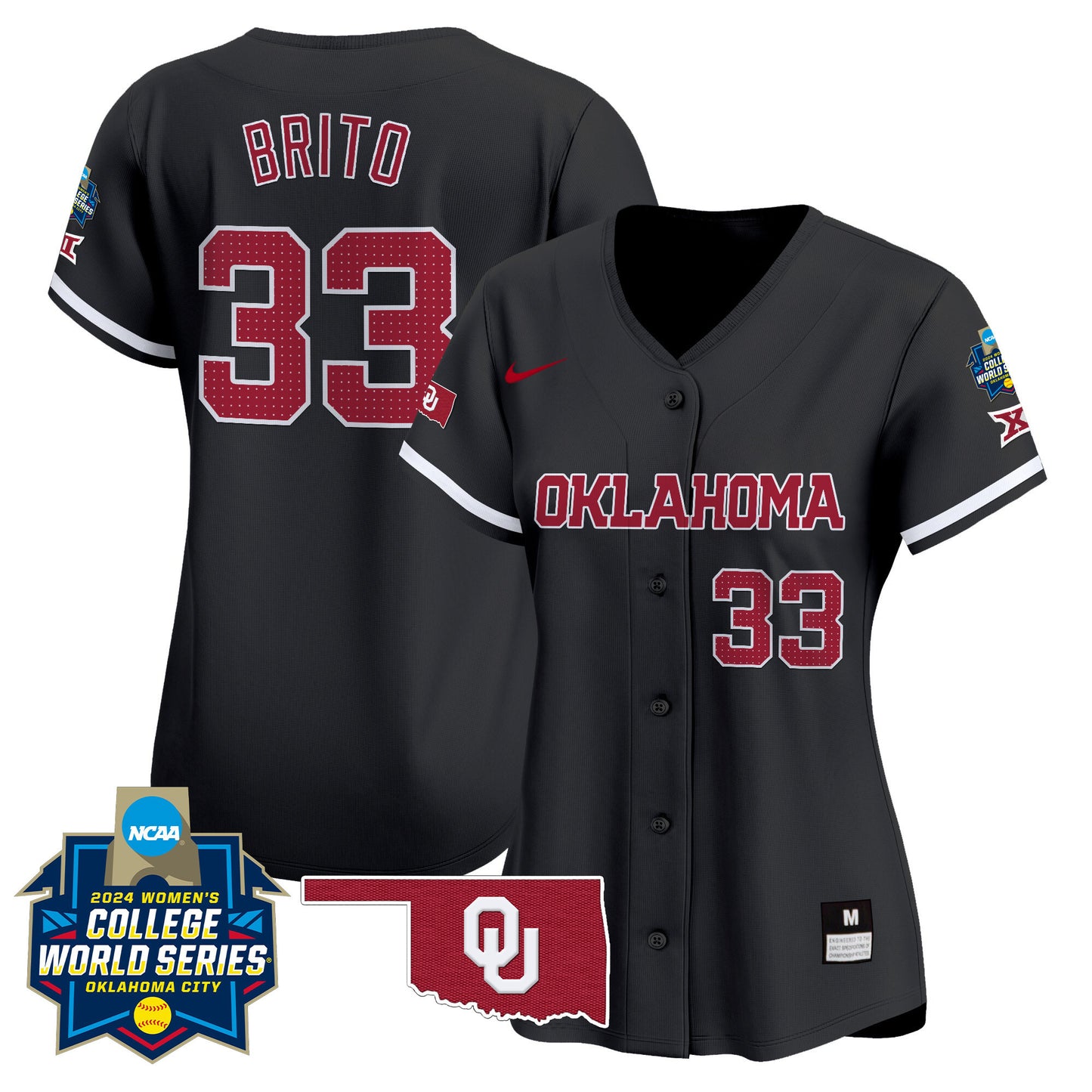 Women's size - Oklahoma Sooners Women's College World Series Champions Vapor Premier Limited Jersey - All Stitched