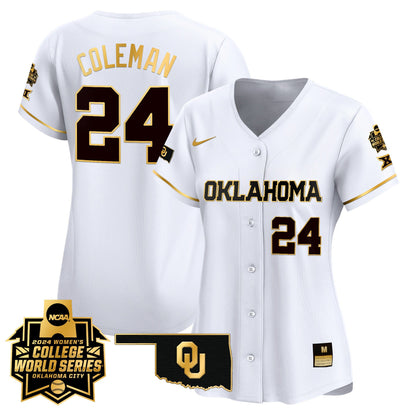 Women's size - Oklahoma Sooners Women's College World Series Champions Vapor Premier Limited Jersey - All Stitched