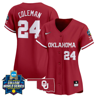 Women's size - Oklahoma Sooners Women's College World Series Champions Vapor Premier Limited Jersey - All Stitched