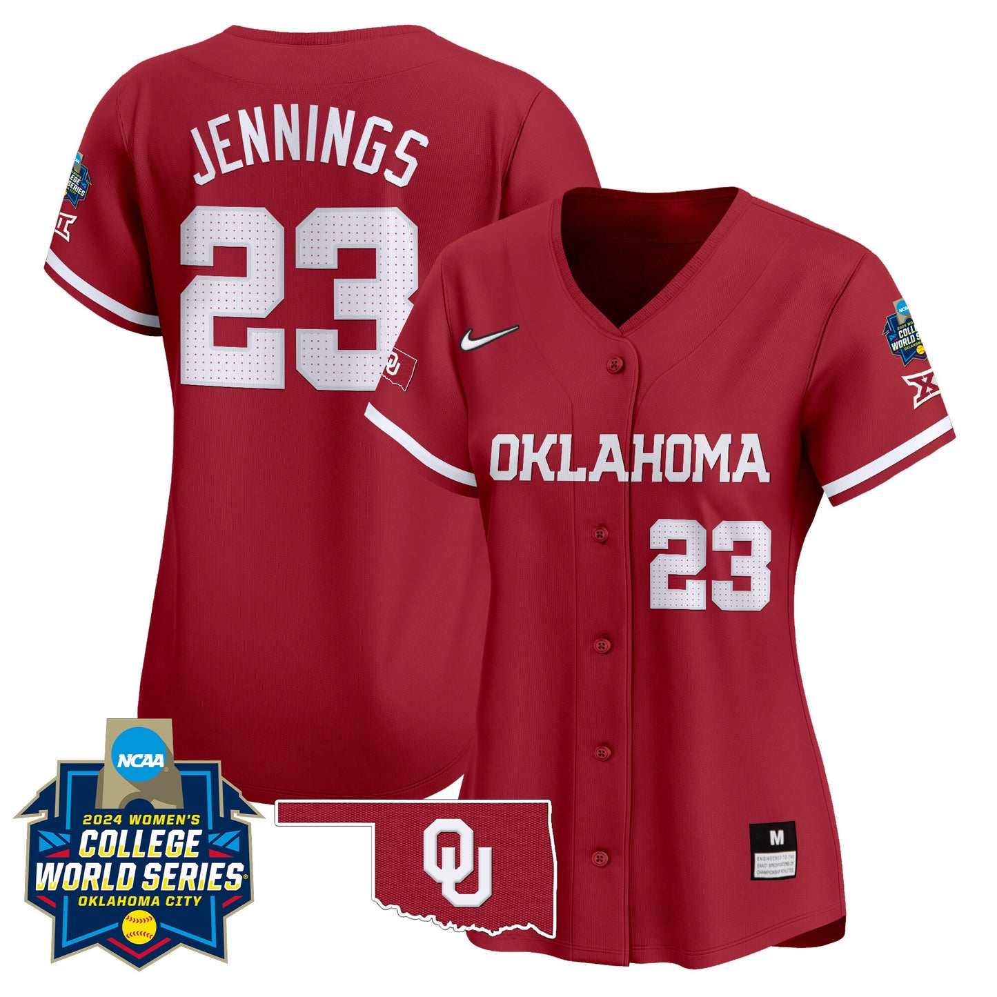 Women's size - Oklahoma Sooners Women's College World Series Champions Vapor Premier Limited Jersey - All Stitched