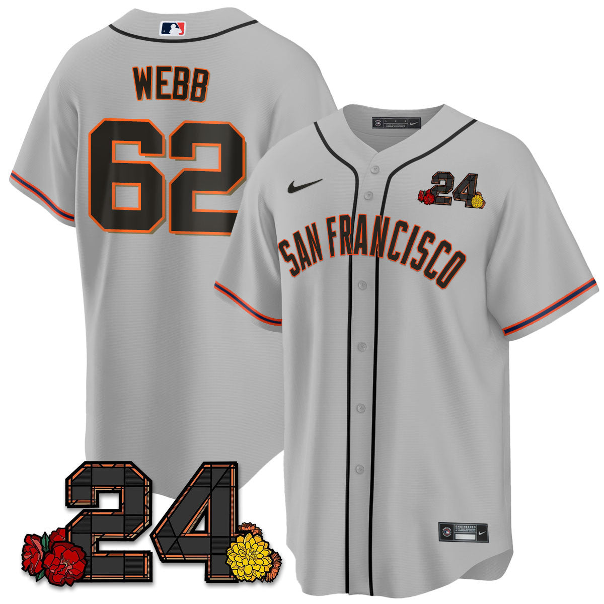 Giants 2024 Vapor Premier Limited Jersey - Willie Mays Patch