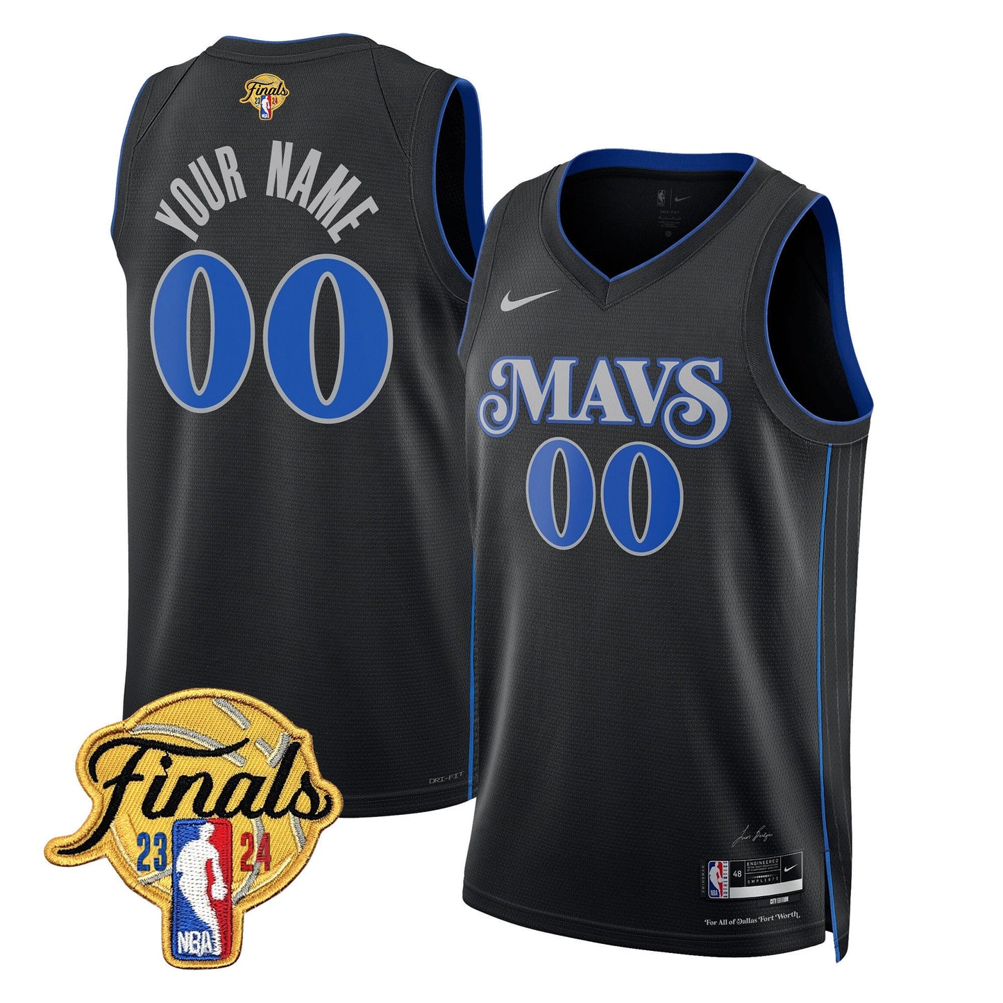 Mavericks 2024 Finals Patch Swingman Custom Jersey - All Stitched