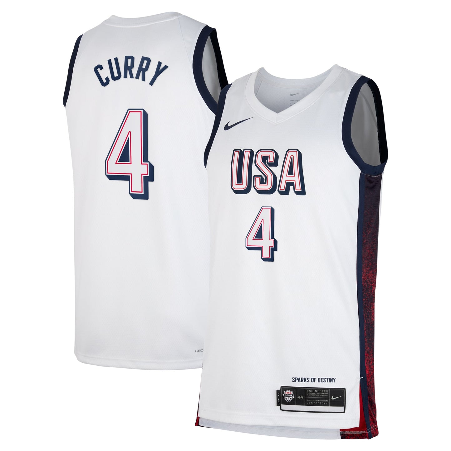 USA Basketball National Team 2024 White Jersey