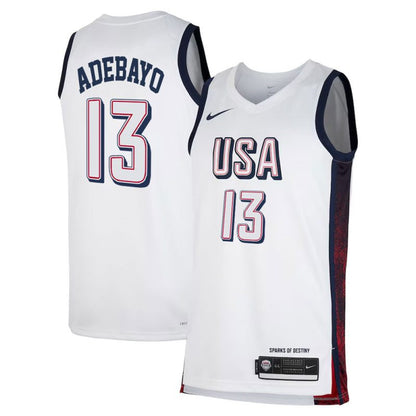 USA Basketball National Team 2024 White Jersey