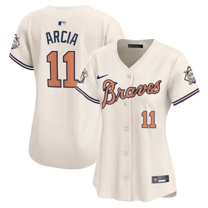 Women Braves Peaches Cream Vapor Limited Jersey - All Stitched