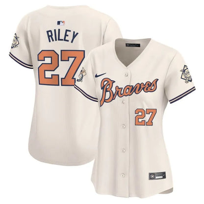 Women Braves Peaches Cream Vapor Limited Jersey - All Stitched