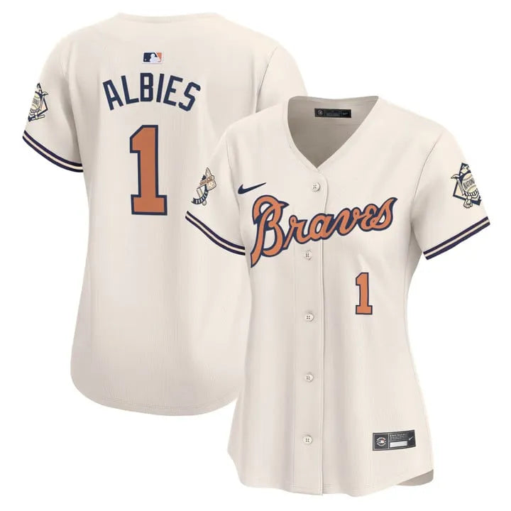 Women Braves Peaches Cream Vapor Limited Jersey - All Stitched