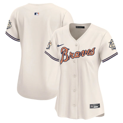 Women Braves Peaches Cream Vapor Limited Jersey - All Stitched