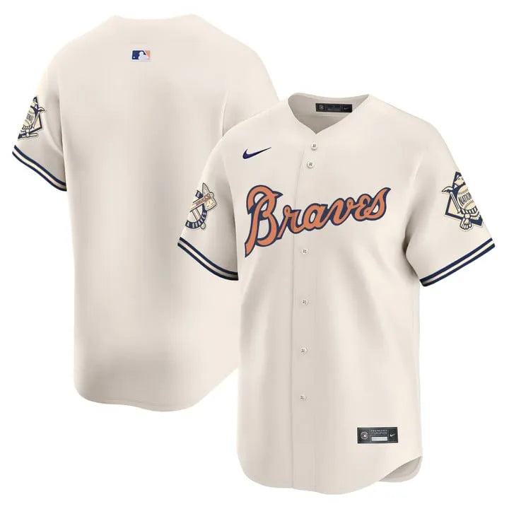 Braves Peaches Cream Vapor Limited Jersey - All Stitched