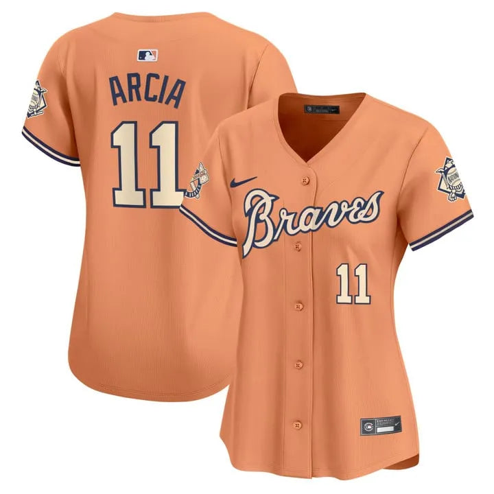 Women Braves Peaches Cream Vapor Limited Jersey - All Stitched