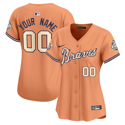 Braves Peaches Cream Vapor Limited Custom Jersey - All Stitched