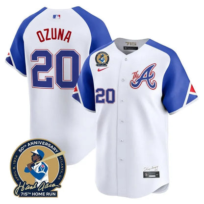 Braves Hank Aaron 715th Home Run Patch Limited Jersey - All Stitched