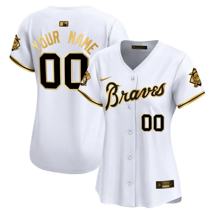 Braves Peaches Cream Vapor Limited Custom Jersey - All Stitched