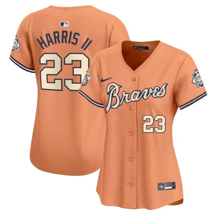 Women Braves Peaches Cream Vapor Limited Jersey - All Stitched