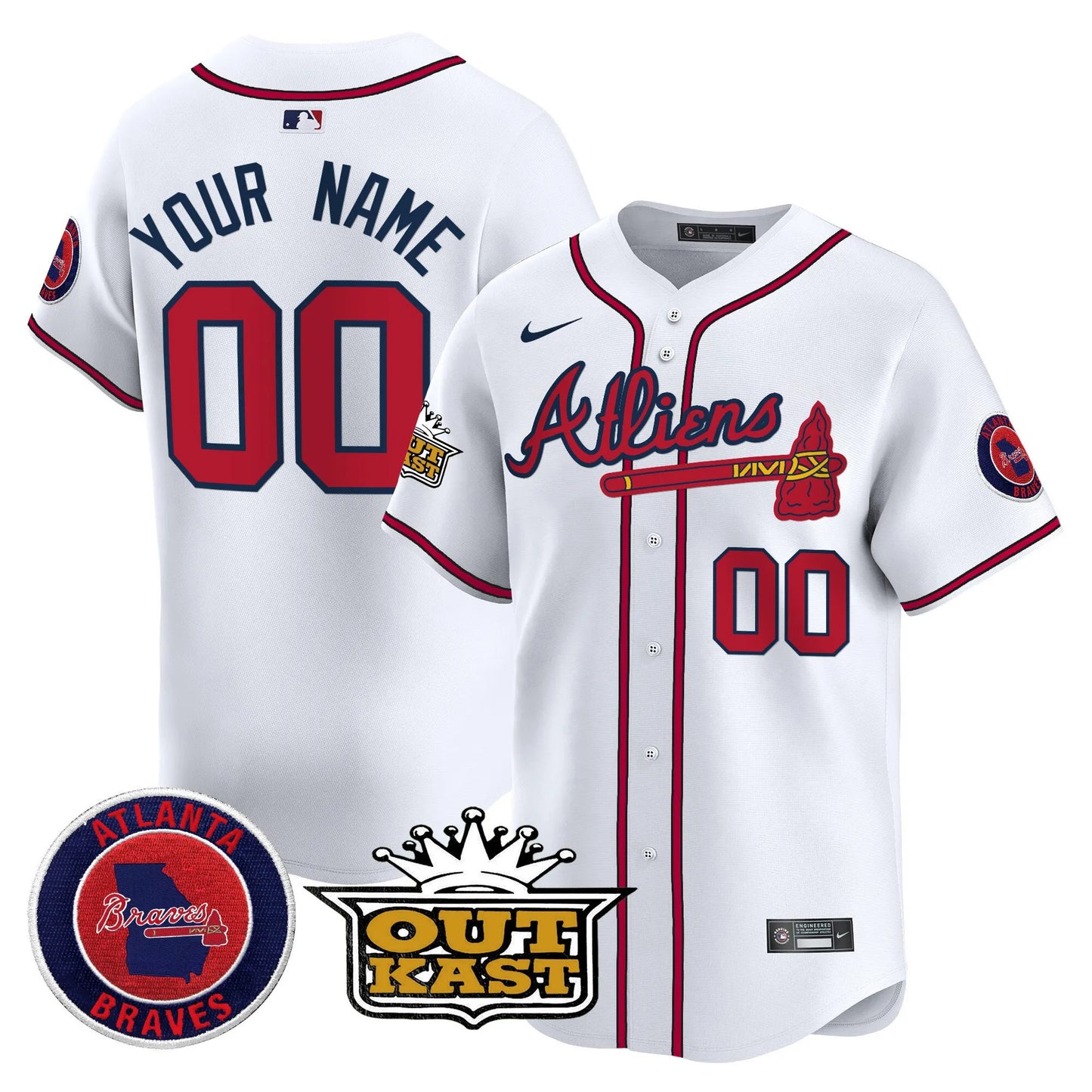 Braves Atliens Vapor Limited Custom Jersey - All Stitched