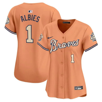 Women Braves Peaches Cream Vapor Limited Jersey - All Stitched