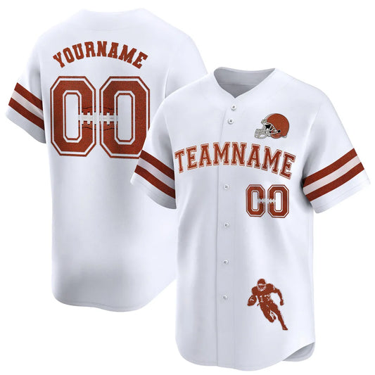 CUSTOM WHITE FOOTBALL BASEBALL JERSEY - EMBROIDERED