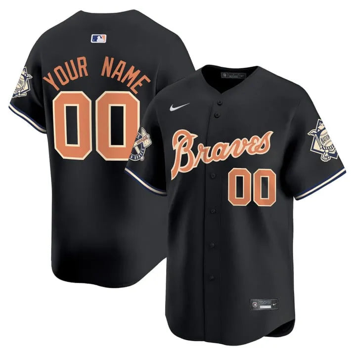 Braves Peaches Cream Vapor Limited Custom Jersey - All Stitched